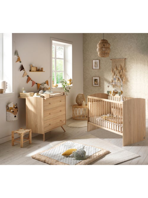 Access guardería completa, cama de 120x60cm y cómoda - Roble - SAUTHON - Kiabi