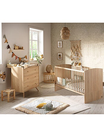 Access nursery, cama de 140x70cm y cómoda - Roble - SAUTHON