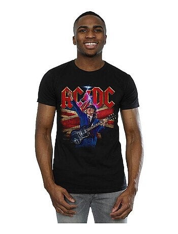 AC/DC - Camiseta de Angus White Bandera de Reino Unido para Hombre