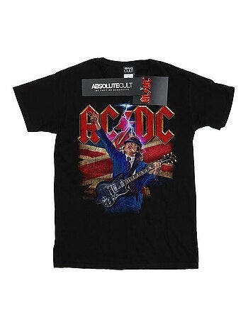 AC/DC - Camiseta de Angus White Bandera de Reino Unido para Hombre