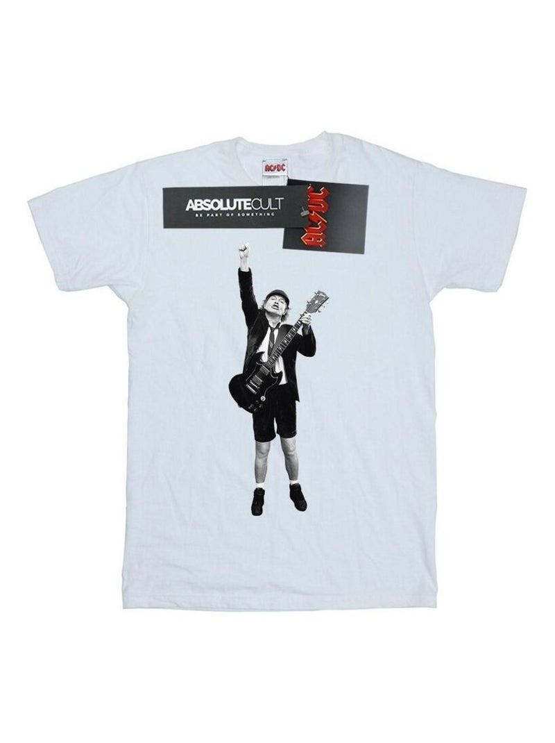 AC/DC - Camiseta de Angus Young Corte para Hombre Blanco - Kiabi
