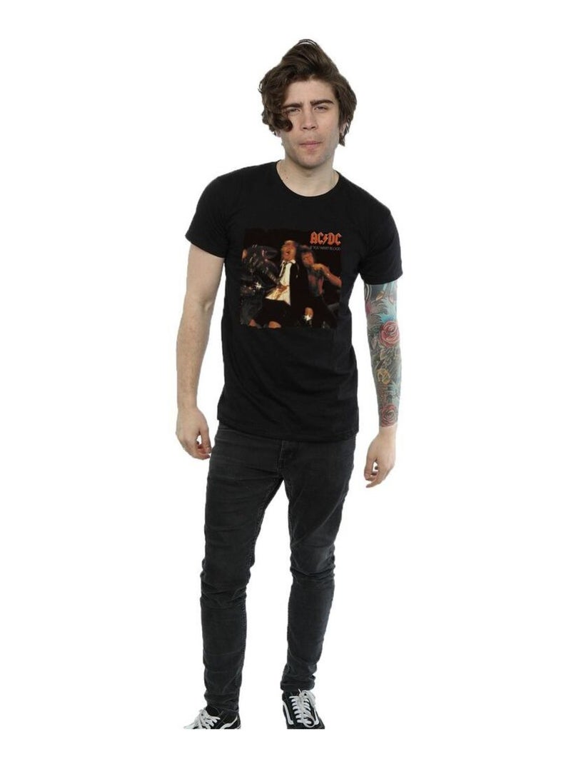AC/DC - Camiseta If You Want Blood para Hombre Negro - Kiabi