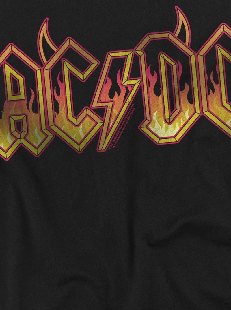 AC/DC - Camiseta Logotipo de Fuego para Hombre Negro - Kiabi