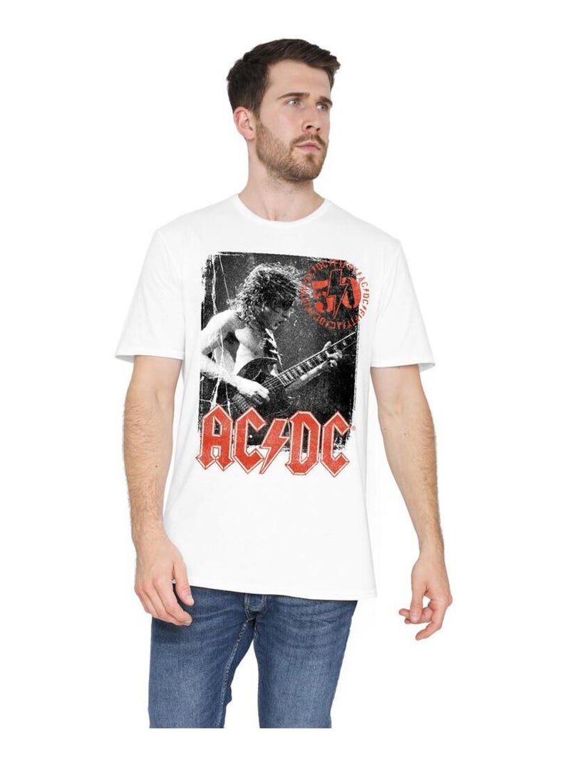 AC/DC - Camiseta Póster del Sello para Hombre Blanco - Kiabi