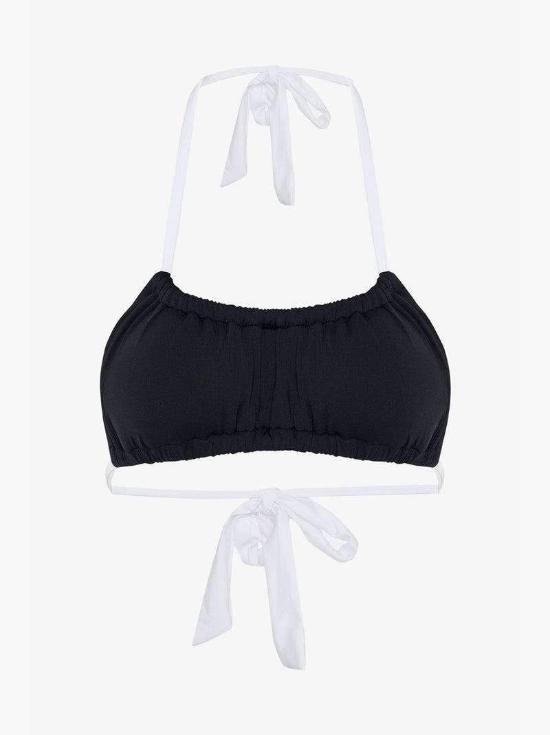 Adeline top de bikini bandeau penti Negro Blanco - Kiabi