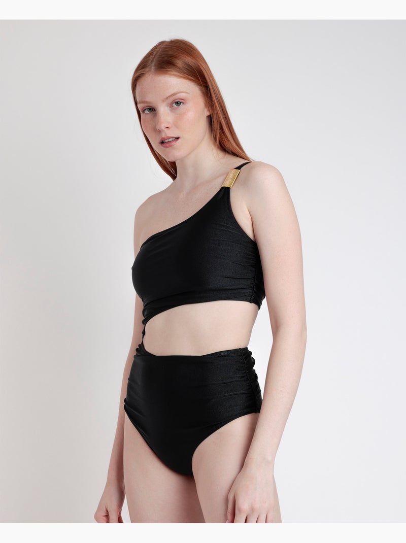 ADMAS Bañador Asimétrico Croisiere Swim para Mujer Negro - Kiabi