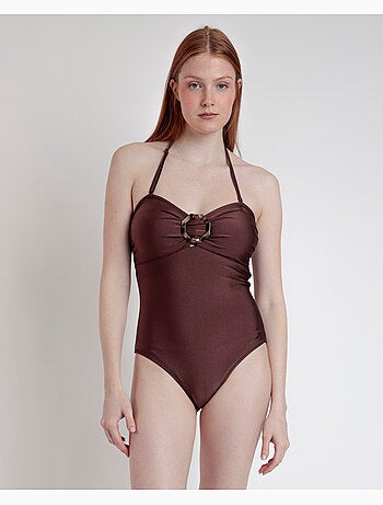 ADMAS Bañador Bandeau Drapeado Desert Palm para Mujer