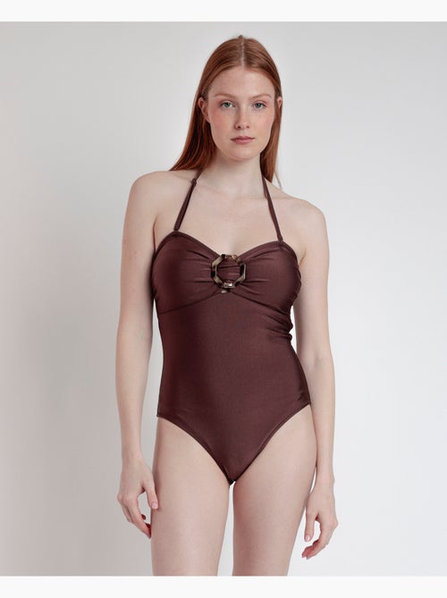 ADMAS Bañador Bandeau Drapeado Desert Palm para Mujer - Kiabi