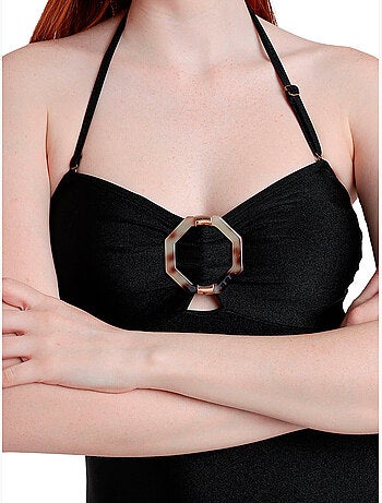ADMAS Bañador Bandeau Drapeado Desert Palm para Mujer