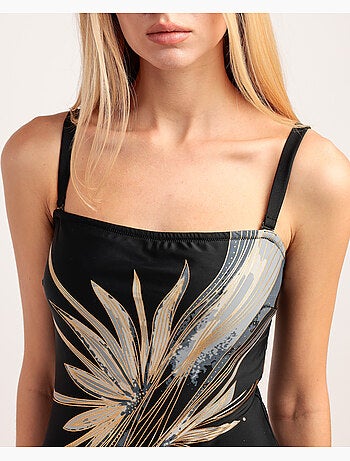 ADMAS Bañador Bandeau Gold Flowers para Mujer