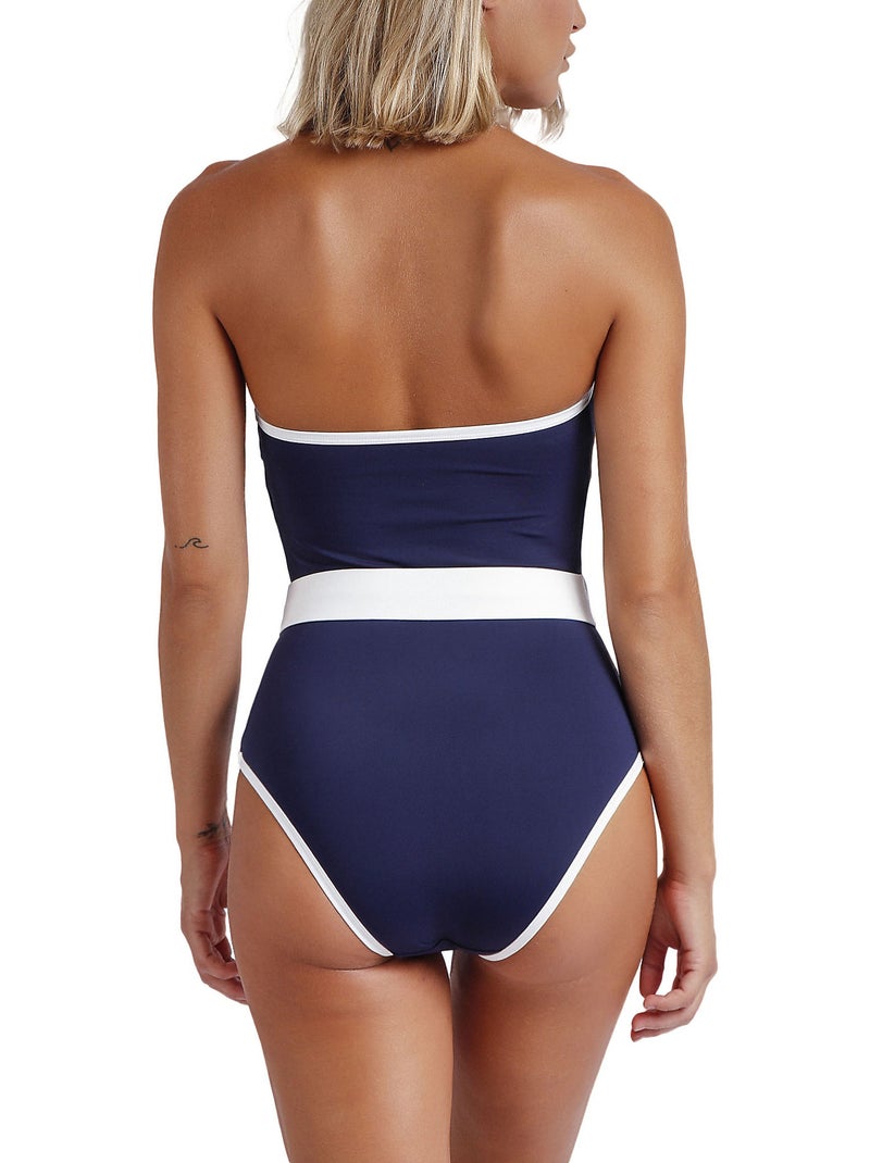 ADMAS Bañador Bandeau Sailor Club para Mujer Azul marino - Kiabi