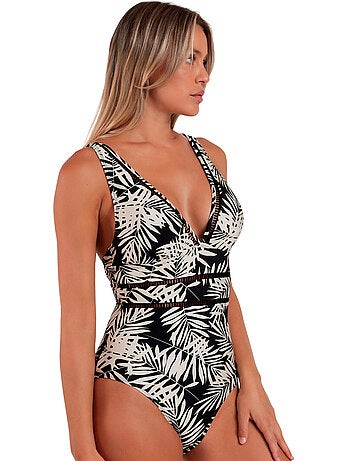 ADMAS Bañador Capacidad Black Leaves para Mujer
