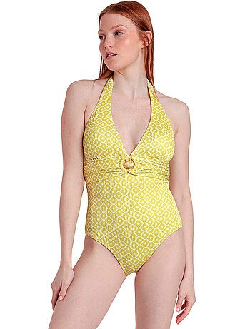 ADMAS Bañador Halter Lime Scarf para Mujer