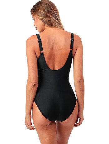 ADMAS Bañador Reductor Bandas Curvy Black and White para Mujer