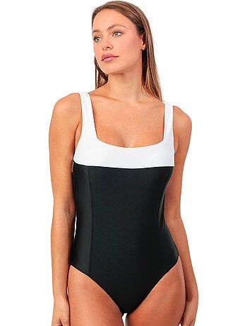ADMAS Bañador Reductor Bicolor Curvy Escote Cuadrado para Mujer