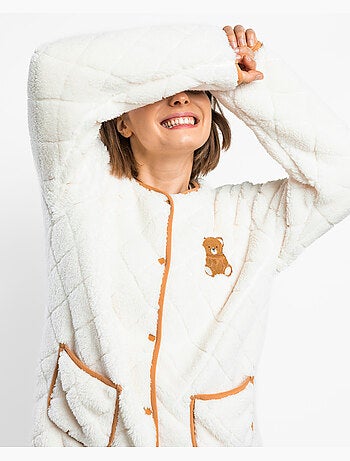 ADMAS Bata Calentita Manga Larga Bear Hugs para Mujer