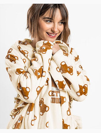 ADMAS Bata Calentita Manga Larga Bear Hugs para Mujer