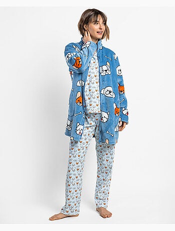 ADMAS Bata Calentita Manga Larga Ruff Morning para Mujer