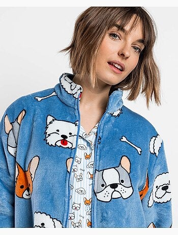 ADMAS Bata Calentita Manga Larga Ruff Morning para Mujer