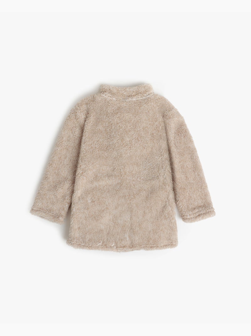 ADMAS Bata Manga Larga Calentita Family Bear Cremallera para Niña Beige - Kiabi