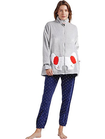 ADMAS Bata Manga Larga Calentita Good Morning Mouse para Mujer