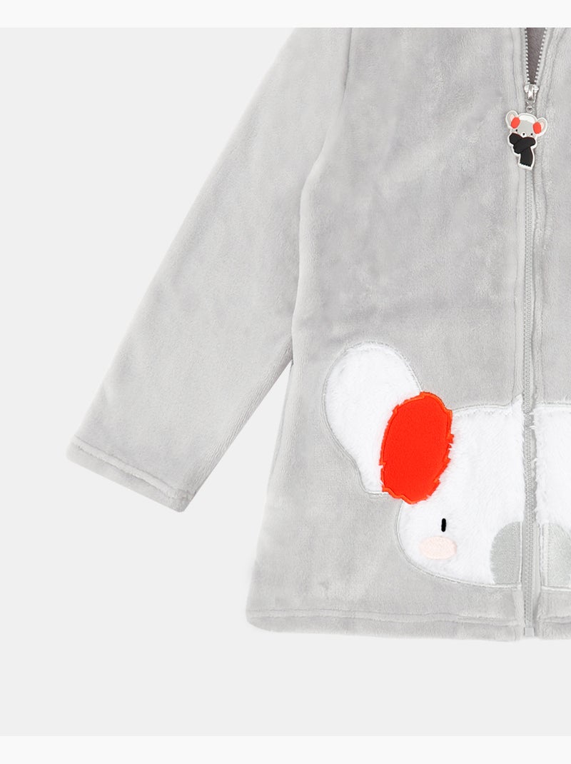 ADMAS Bata Manga Larga Calentita Morning Mouse para Niña Gris - Kiabi