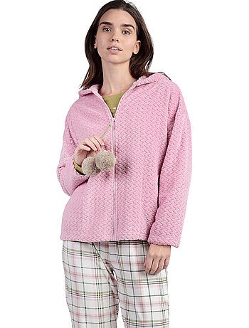 ADMAS Bata Manga Larga Calentita Smile Everyday para Mujer