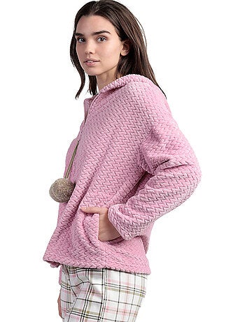 ADMAS Bata Manga Larga Calentita Smile Everyday para Mujer