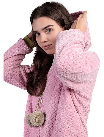 ADMAS Bata Manga Larga Calentita Smile Everyday para Mujer
