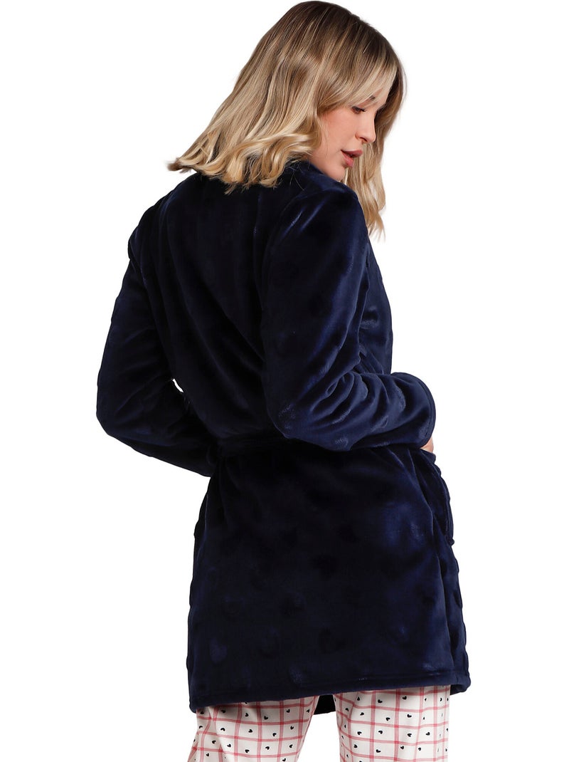 ADMAS Bata Manga Larga Calentita You Are So Loved para Mujer Azul marino - Kiabi