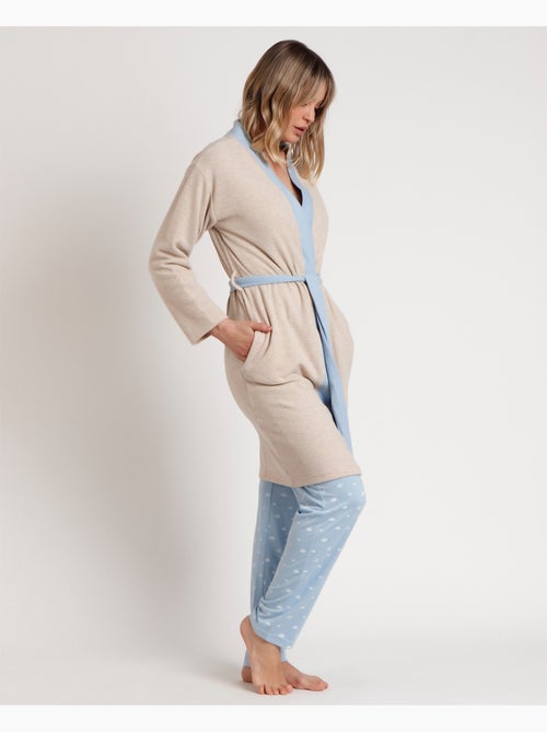 ADMAS Bata Manga Larga Sleep All Day para Mujer - Kiabi ADMAS Bata Manga Larga Sleep All Day para Mujer - Kiabi