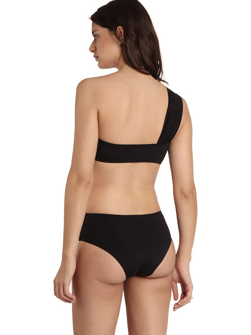 ADMAS Bikini Asimétrico Drapeado Cruise para Mujer Negro - Kiabi