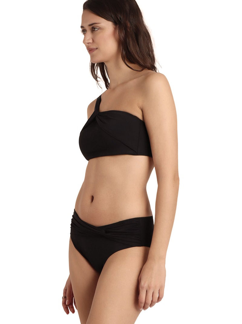 ADMAS Bikini Asimétrico Drapeado Cruise para Mujer Negro - Kiabi