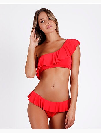 ADMAS Bikini Asimétrico Volante para Mujer