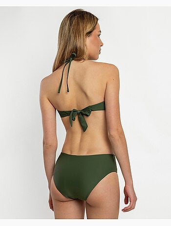 ADMAS Bikini Bandeau Tropical Leaves para Mujer