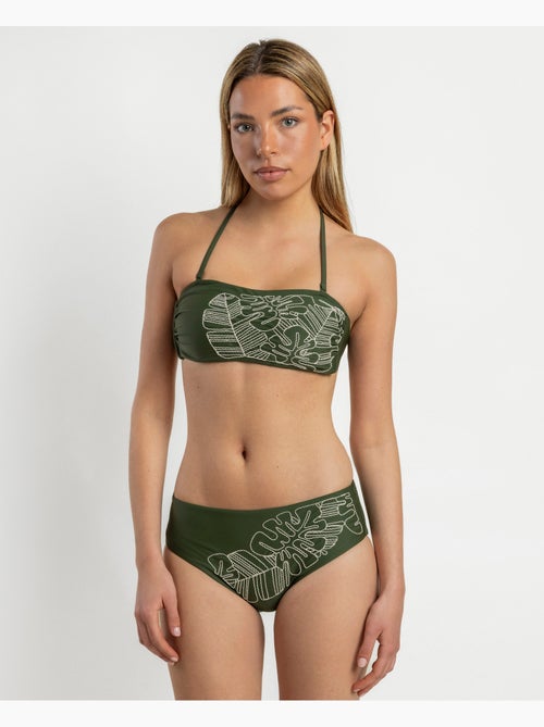 ADMAS Bikini Bandeau Tropical Leaves para Mujer - Kiabi
