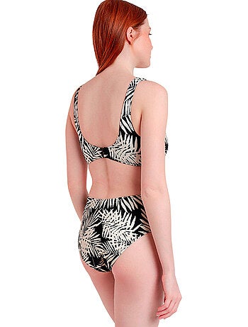 ADMAS Bikini Capacidad Black Leaves para Mujer