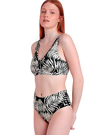 ADMAS Bikini Capacidad Black Leaves para Mujer
