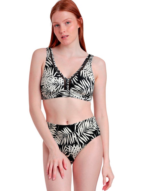 ADMAS Bikini Capacidad Black Leaves para Mujer - Kiabi ADMAS Bikini Capacidad Black Leaves para Mujer - Kiabi