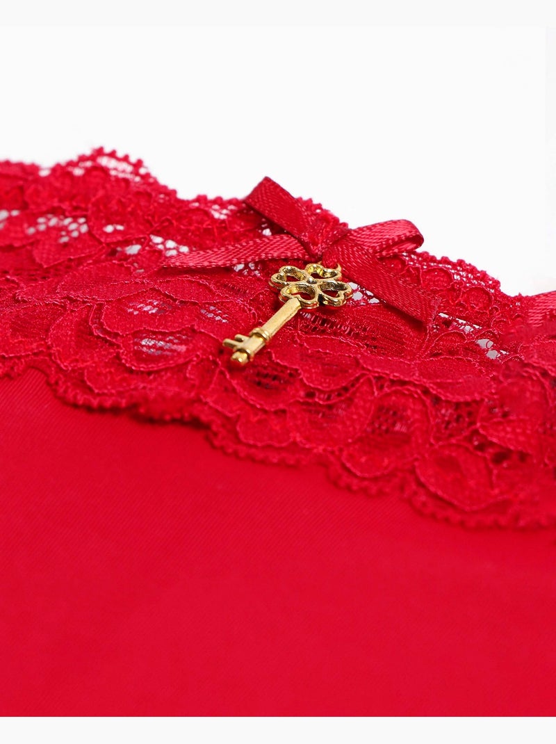 ADMAS Braga Puntilla Cintura con Envase Regalo para Mujer Rojo oscuro - Kiabi