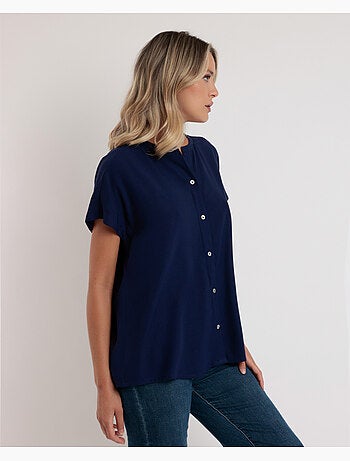 ADMAS Camisa Manga Corta Fluida para Mujer