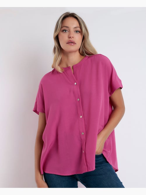 ADMAS Camisa Manga Corta Fluida para Mujer - Kiabi ADMAS Camisa Manga Corta Fluida para Mujer - Kiabi