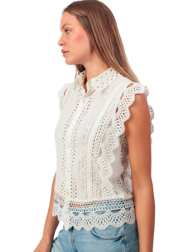 ADMAS Camisa Manga Corta Royal para Mujer Blanco - Kiabi