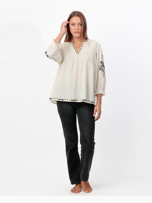 ADMAS Camisa Manga Larga Mexican para Mujer - Kiabi