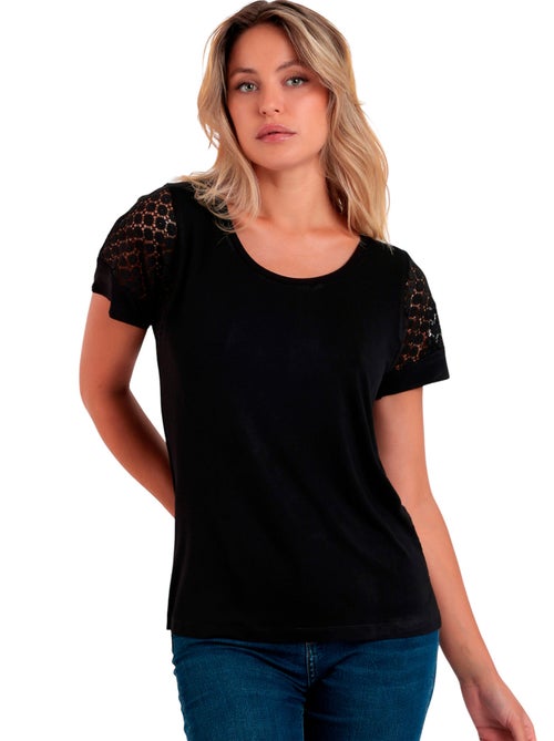 ADMAS Camiseta de Manga Corta Lace para Mujer - Kiabi