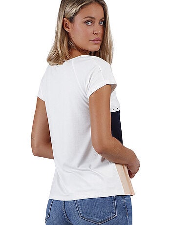 ADMAS Camiseta Manga Caída Tricolor para Mujer