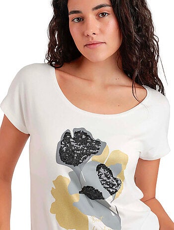 ADMAS Camiseta Manga Corta Best Wishes para Mujer