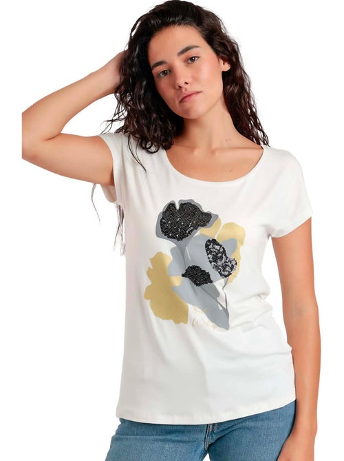 ADMAS Camiseta Manga Corta Best Wishes para Mujer - Kiabi ADMAS Camiseta Manga Corta Best Wishes para Mujer - Kiabi