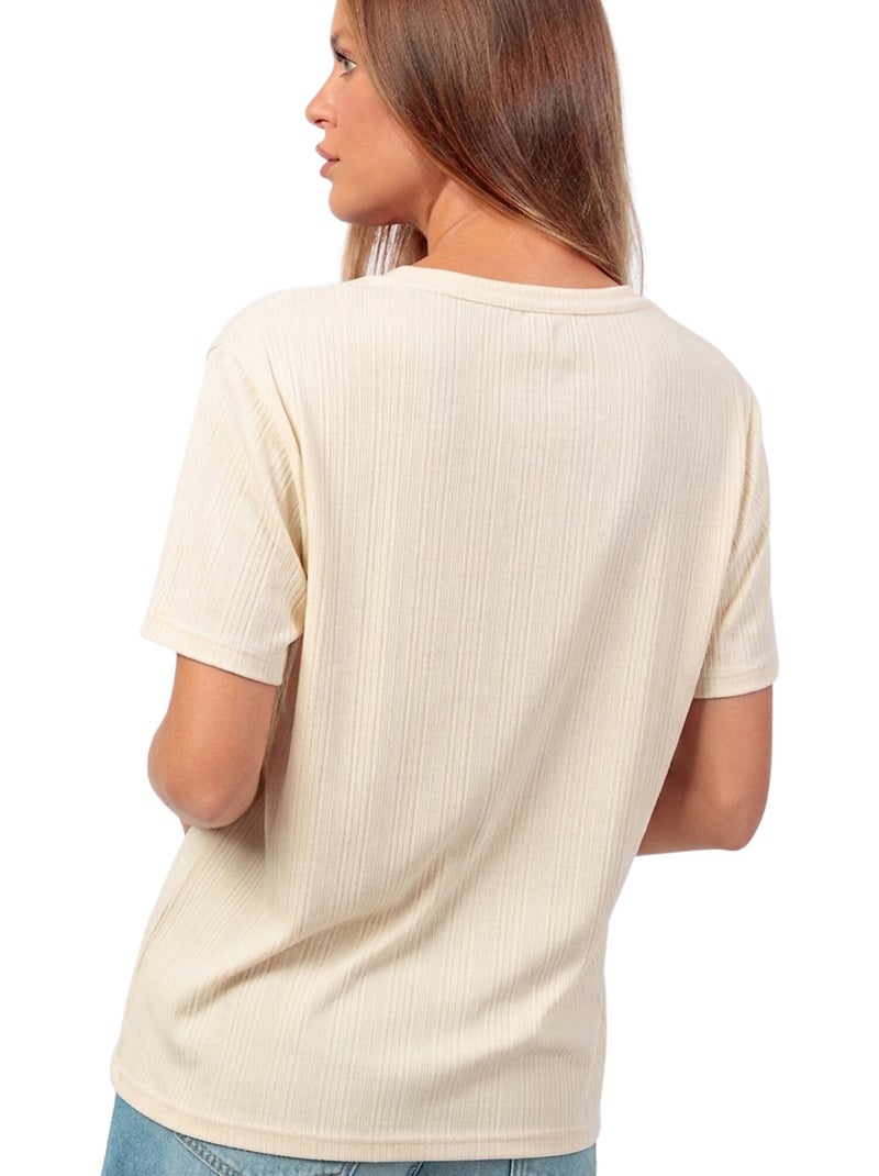 ADMAS Camiseta Manga Corta Blouse para Mujer Crudo - Kiabi