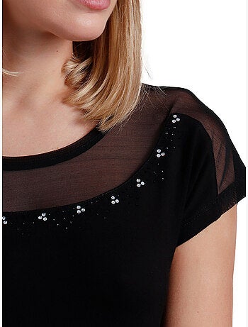 ADMAS Camiseta Manga Corta Brillo para Mujer